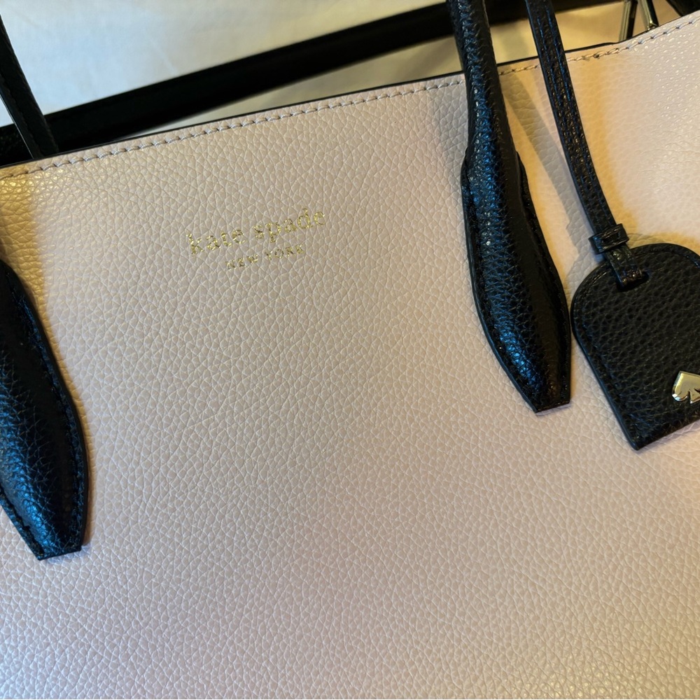 Kate Spade Eva Medium Black and Cream Satchel